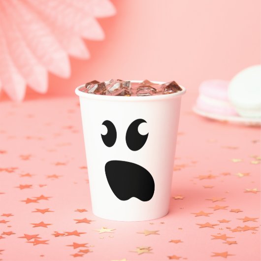 Cute spookface paper cups voor Halloween party Papieren Bekers (Insitu)