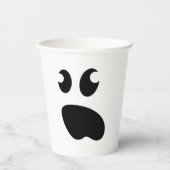 Cute spookface paper cups voor Halloween party Papieren Bekers (Voorkant)