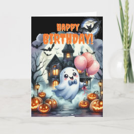 Cute spookhuis Halloween verjaardag Feestdagen Kaart