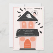 Cute spookhuis kids Halloween feestje Kaart (Voorkant)