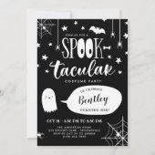 Cute Spooktacular Black Kinder Halloween Birthday Kaart (Voorkant)