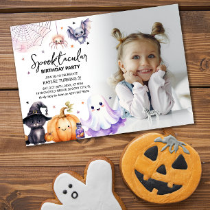 Cute Spooktacular Foto Verjaardagsfeestje Kaart