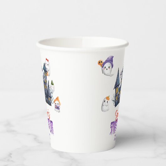 Cute Spooktacular Halloween Birthday Papieren Bekers (Links)