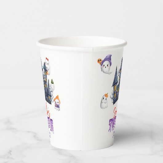 Cute Spooktacular Halloween Birthday Papieren Bekers (Rechts)