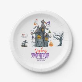 Cute Spooktacular Halloween Birthday Papieren Bordje