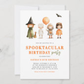 Cute Spooktacular Halloween Birthday Party Kaart (Voorkant)