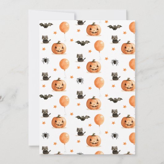 Cute Spooktacular Halloween Birthday Party Kaart (Achterkant)