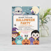 Cute Spooktacular Halloween Costume Party Kids Kaart (Staand voorkant)