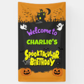 Cute Spooktacular Halloween Fun Birthday Welcome Spandoek (Verticaal)