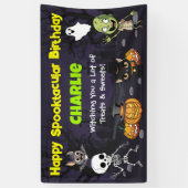 Cute Spooktacular Halloween Monster Fun Birthday Spandoek (Verticaal)