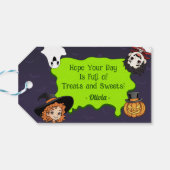 Cute Spooktacular Halloween Monster Happy Birthday Cadeaulabel (Achterkant Horizontaal)