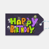 Cute Spooktacular Halloween Monster Happy Birthday Cadeaulabel (Voorkant (Horizontaal))