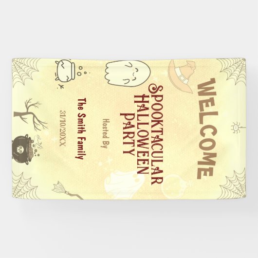 Cute Spooktacular Halloween Party Spandoek (Horizontaal)
