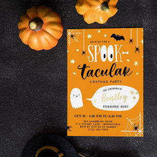 Cute Spooktacular Kinder Halloween Birthday Folie Uitnodiging
