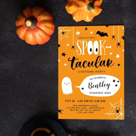 Cute Spooktacular Kinder Halloween Birthday Kaart