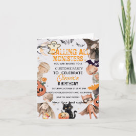 Cute Spooktacular Monster  Kids Birthday Invition