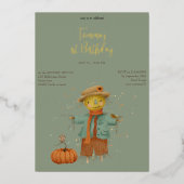Cute Spooky 1st Birthday Folie Invitation Folie Uitnodiging (Voorkant)