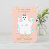 Cute spooky baby shower uitnodiging (Staand voorkant)