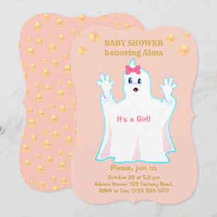 Cute spooky baby shower uitnodiging