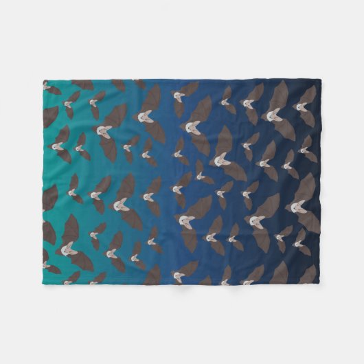 Cute Spooky Bat Pattern Fleece Deken (Voorkant (Horizontaal))