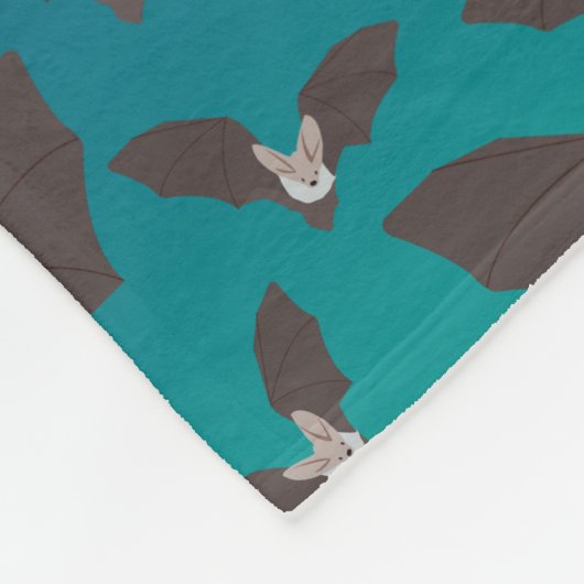 Cute Spooky Bat Pattern Fleece Deken (Hoek)