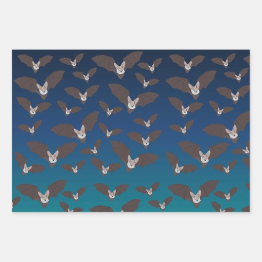 Cute Spooky Bat Pattern Inpakpapier Vel (Voorkant)