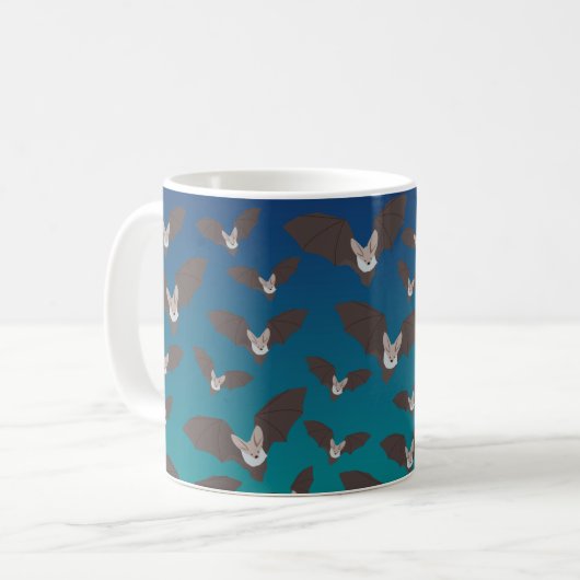 Cute Spooky Bat Pattern Koffiemok (Voorkant links)