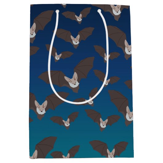Cute Spooky Bat Pattern Medium Cadeauzakje (Voorkant)