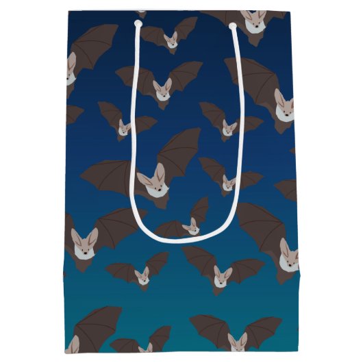 Cute Spooky Bat Pattern Medium Cadeauzakje (Achterkant)