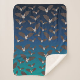 Cute Spooky Bat Pattern Sherpa Deken