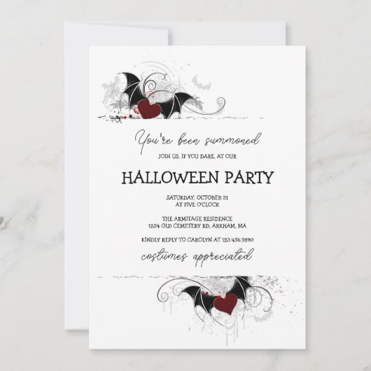 Cute Spooky Calligraphy Halloween Feest Kaart (Voorkant)