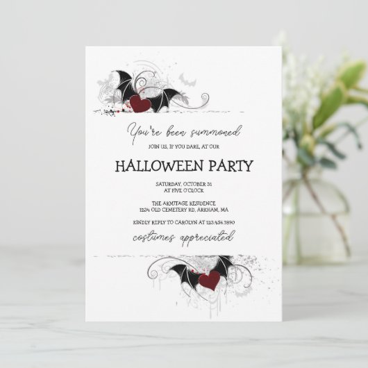 Cute Spooky Calligraphy Halloween Feest Kaart (Staand voorkant)
