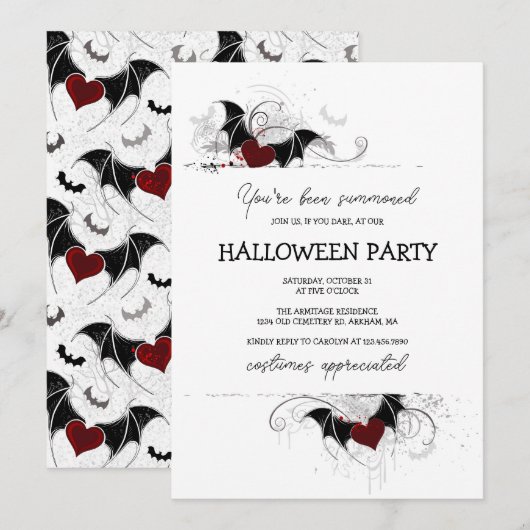 Cute Spooky Calligraphy Halloween Feest Kaart (Voorkant / Achterkant)