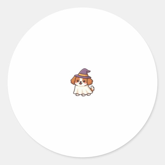 Cute Spooky Dog � Kawaii Halloween Puppy Classic T Ronde Sticker (Voorkant)