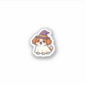 Cute Spooky Dog � Kawaii Halloween Puppy Classic T Sticker (Voorkant)