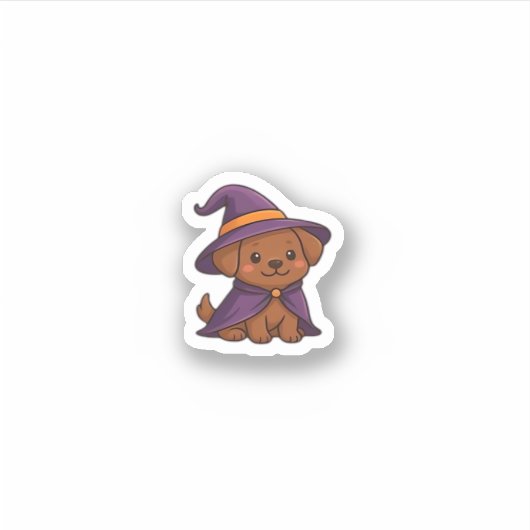 Cute Spooky Dog � Kawaii Halloween Puppy Classic T Sticker (Voorkant)
