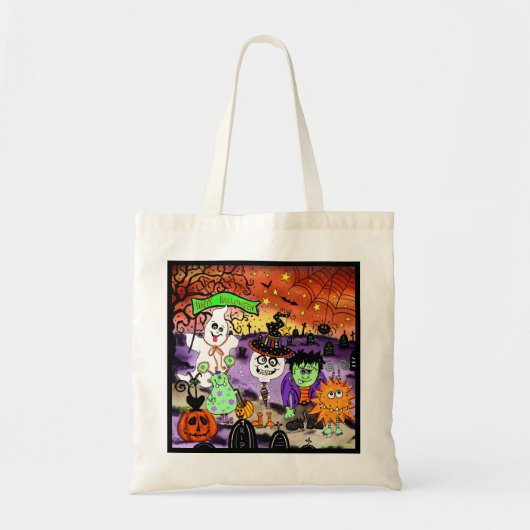 Cute Spooky Funny Halloween Trick or treat Tote Bag (Voorkant)