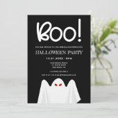 Cute spooky geest Halloween party Kaart (Staand voorkant)