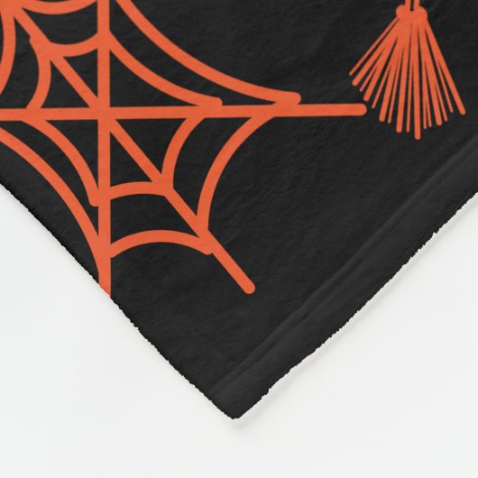 Cute Spooky Ghost Black Orange Halloween Fleece Deken (Hoek)