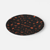 Cute Spooky Ghost Black Orange Halloween Papieren Bordje (Gekanteld)