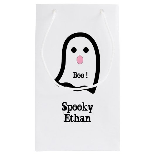 Cute Spooky Ghost Boo Klein Cadeauzakje (Achterkant)