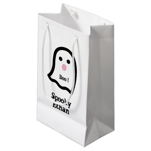 Cute Spooky Ghost Boo Klein Cadeauzakje (Voorkant Gekanteld)
