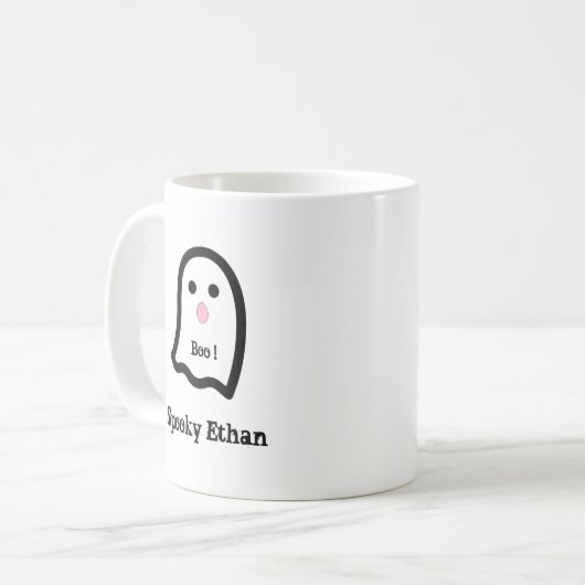 Cute Spooky Ghost Boo Koffiemok (Voorkant links)