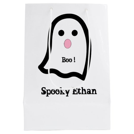 Cute Spooky Ghost Boo Medium Cadeauzakje (Achterkant)
