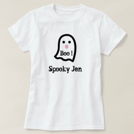 Cute Spooky Ghost Boo T-Shirt (Design voorkant)