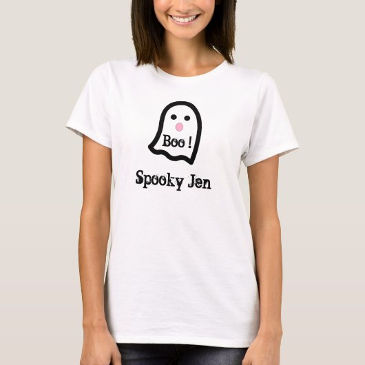 Cute Spooky Ghost Boo T-Shirt (Voorkant)