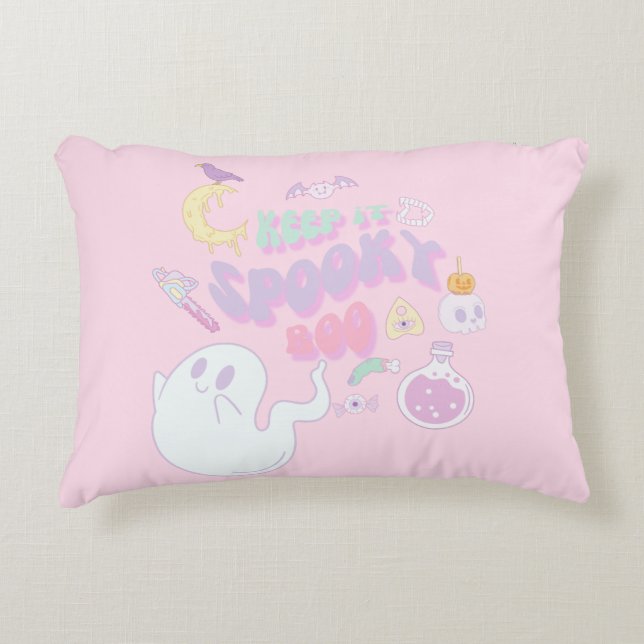 Cute Spooky Ghost & Gang Pastel Halloween Accent Kussen (Voorkant)