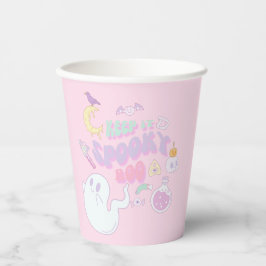 Cute Spooky Ghost & Gang Pastel Halloween Papieren Bekers