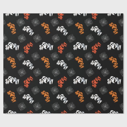 Cute Spooky Ghost Pattern Halloween Gifts Cadeaupapier (Vlak)