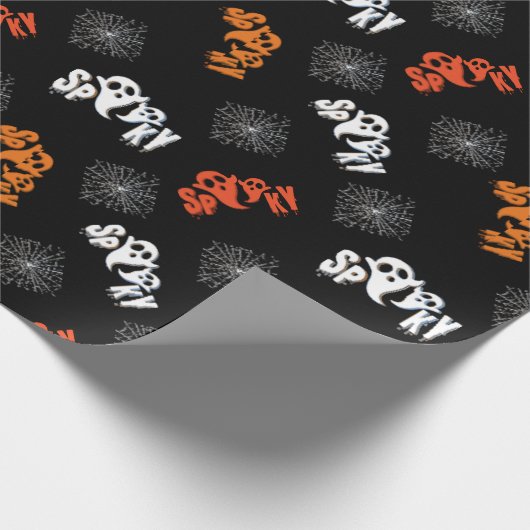Cute Spooky Ghost Pattern Halloween Gifts Cadeaupapier (Hoek)